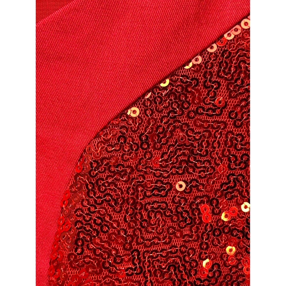 Oddi Camisole Women Large Red Sequin Front Tank Top Shiny Party Festival - Picture 7 of 8